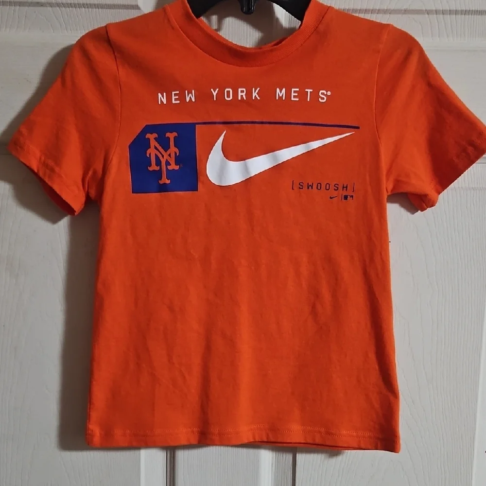 Nike Little Kids' New York Mets Orange Swoosh Lock T-Shirt: NWT: SIZE 5/6